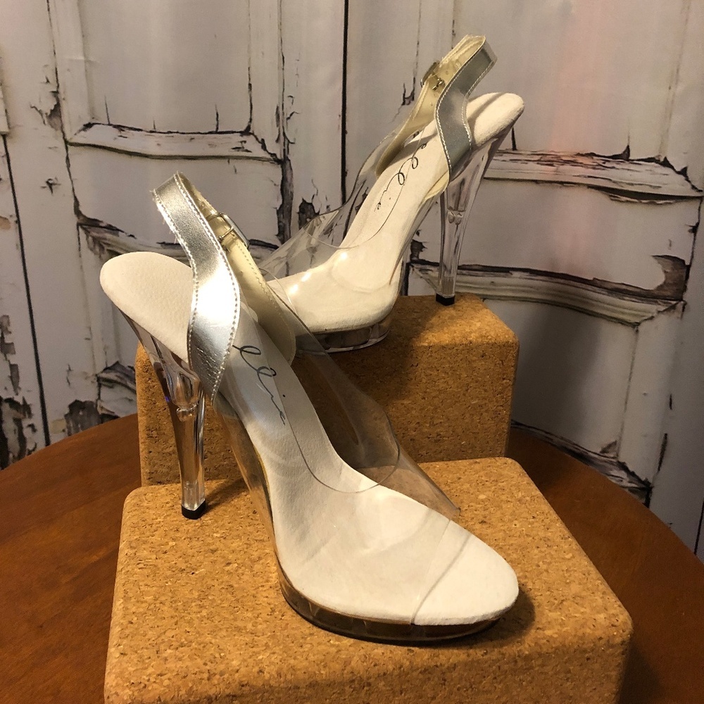 Ellie Shoes Competition Women's Clear Heeled Sandal
